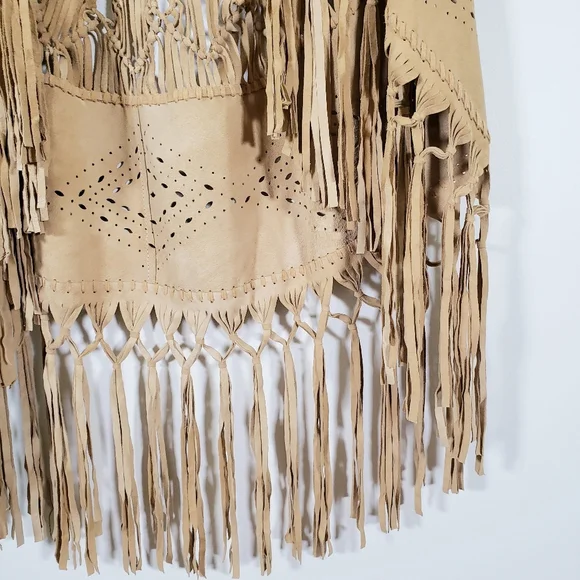 Mahiya Nomad Suede Fringe Vest Tan - Picture 9 of 17